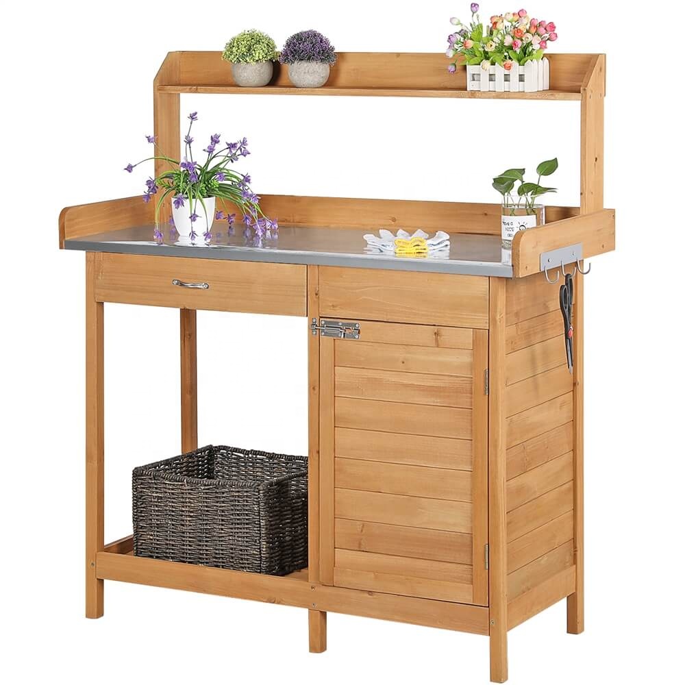 Outdoor Furniture Wooden - Уличный рабочий стол из массива дерева