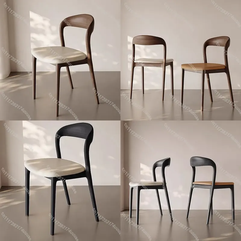Outdoor Furniture Upholstery - Деревянный обеденный стул с кожаной обивкой