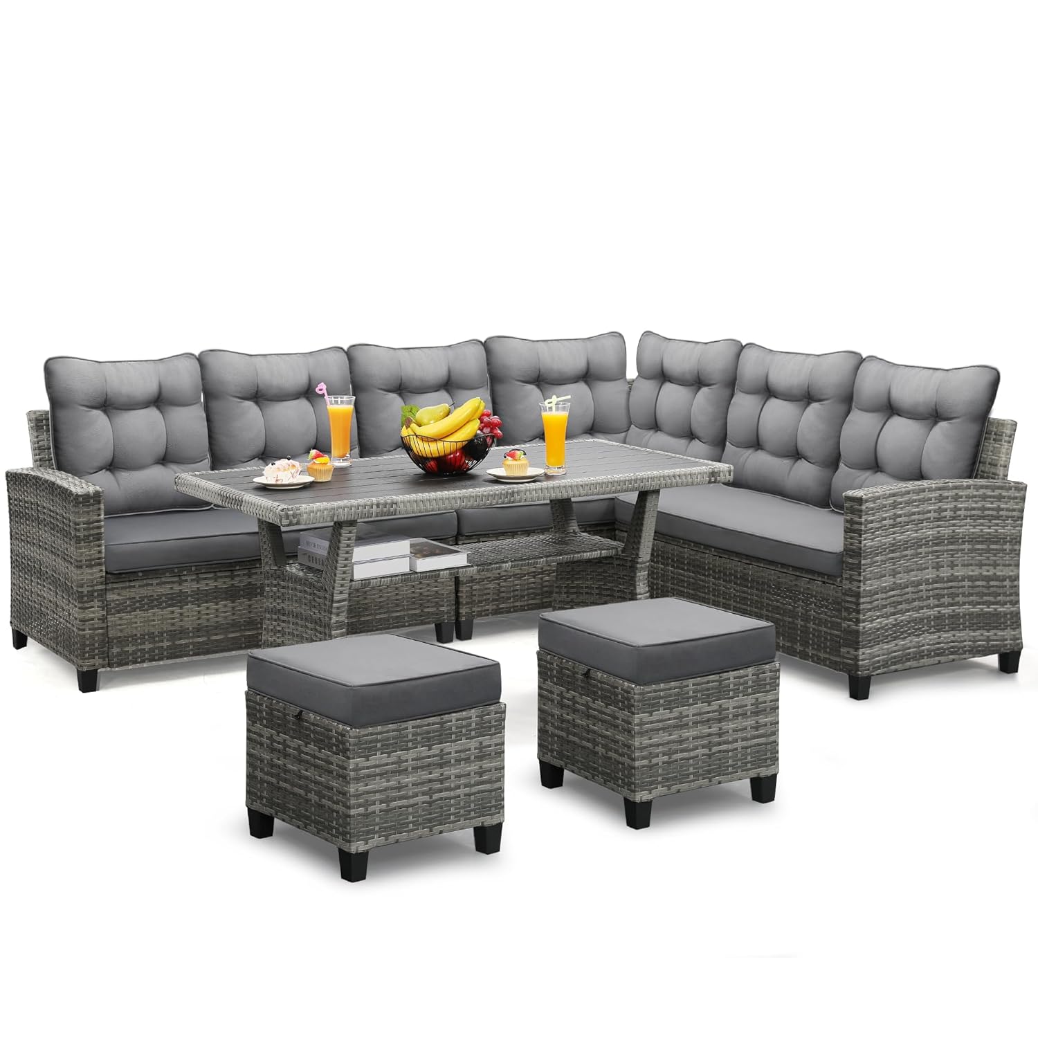 Outdoor Furniture Grey - Комплект садовой мебели из 6 предметов,