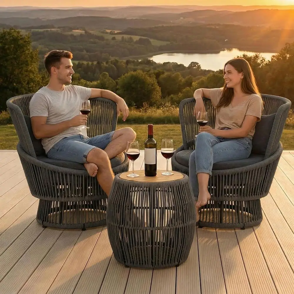 Outdoor Furniture Grey - 2-местный комплект уличной мебели с поворотными