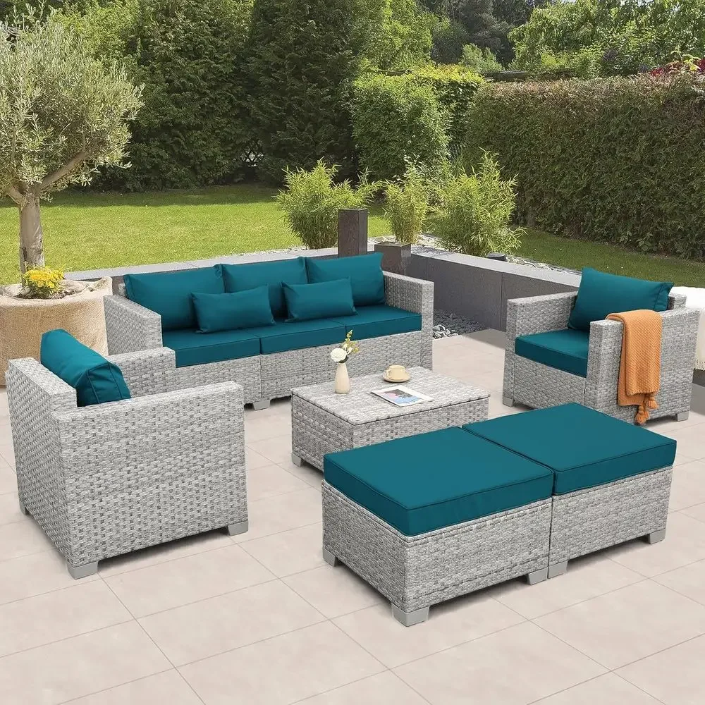 Outdoor Furniture With Storage For Cushions - Комплект садовой мебели из 6 предметов:
