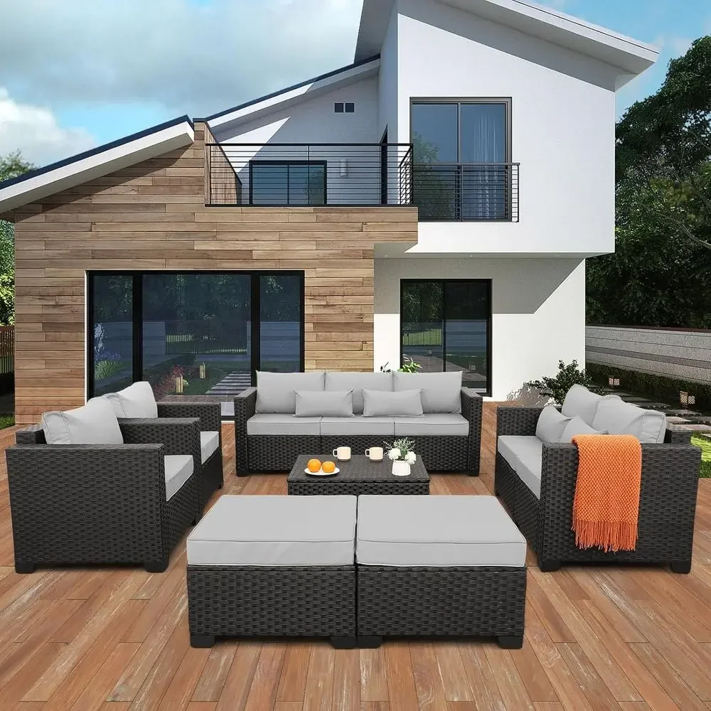 7-местный уличный секционный к – обзор и цена Outdoor Furniture Grey