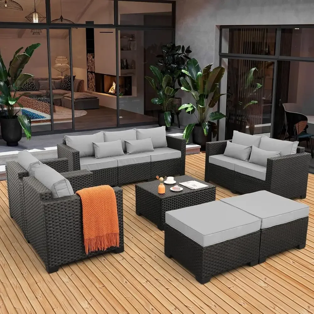 7-местный уличный секционный к – обзор и цена Outdoor Furniture Grey