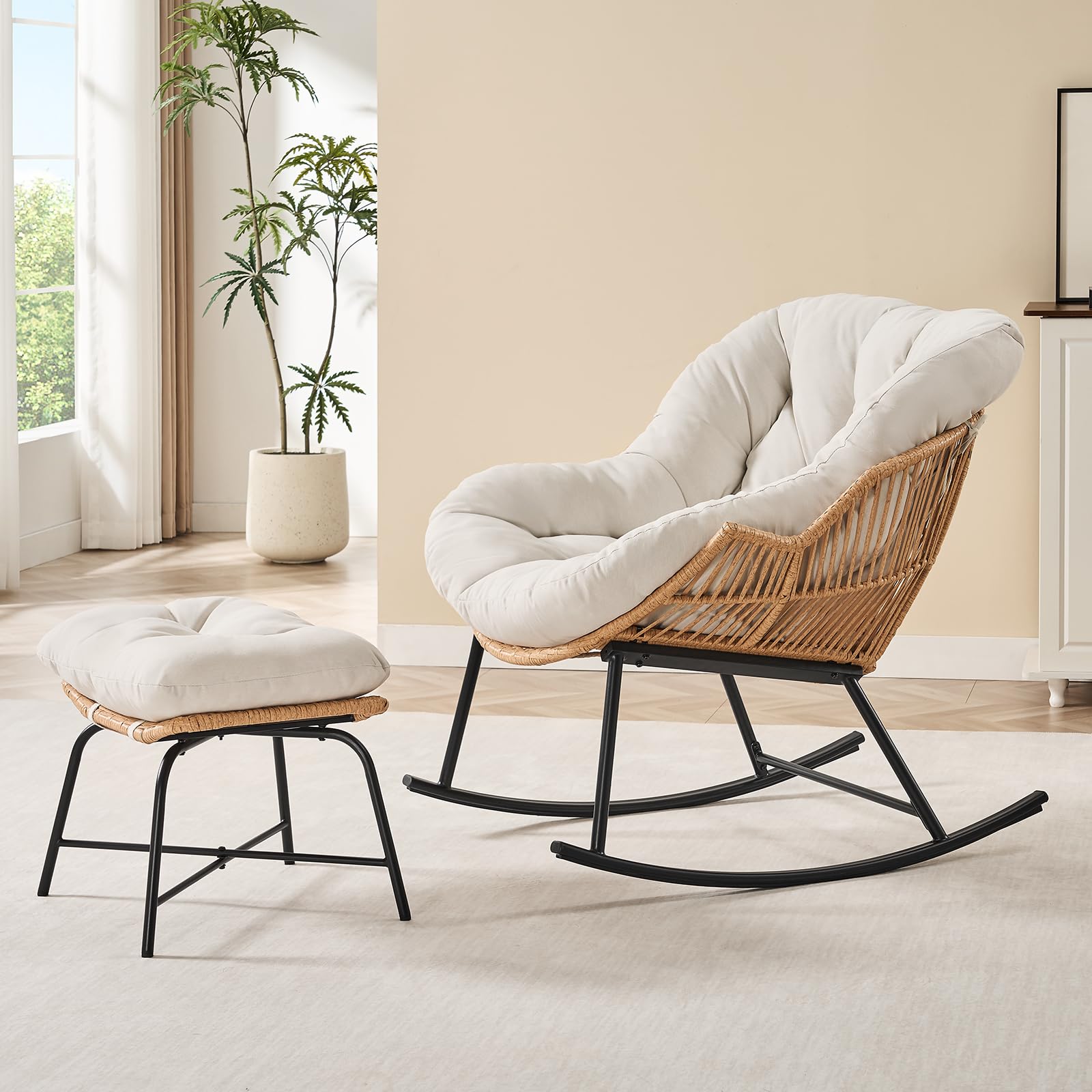 Серое плетеное кресло-качалка  – обзор и цена Outdoor Furniture Grey