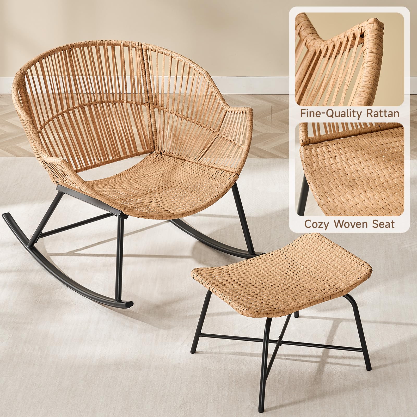 Серое плетеное кресло-качалка  – обзор и цена Outdoor Furniture Grey