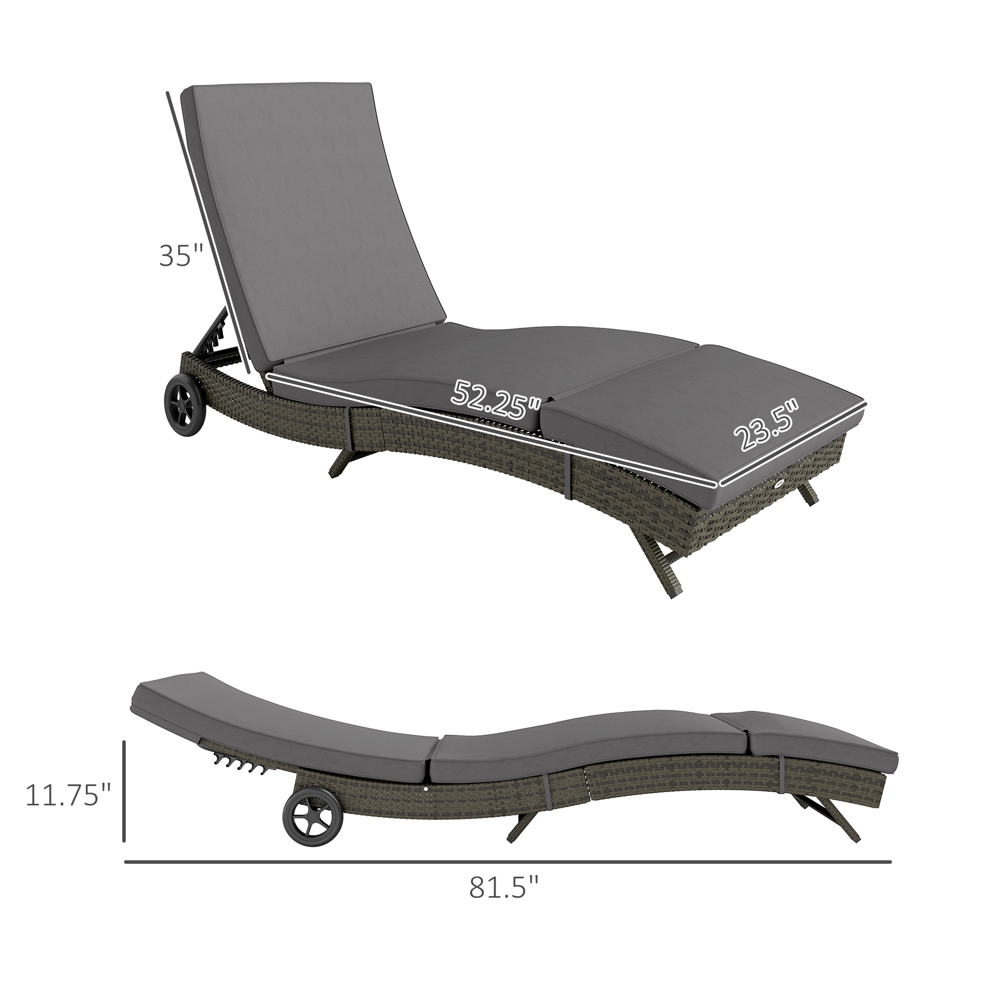 Уличное кресло-шезлонг с регул – обзор и цена Outdoor Furniture Grey