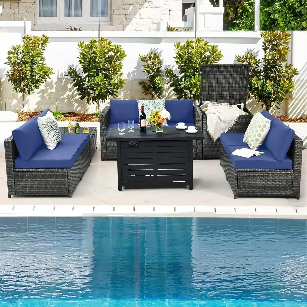 8-предметный комплект садовой  – обзор и цена Outdoor Furniture With Storage For Cushions