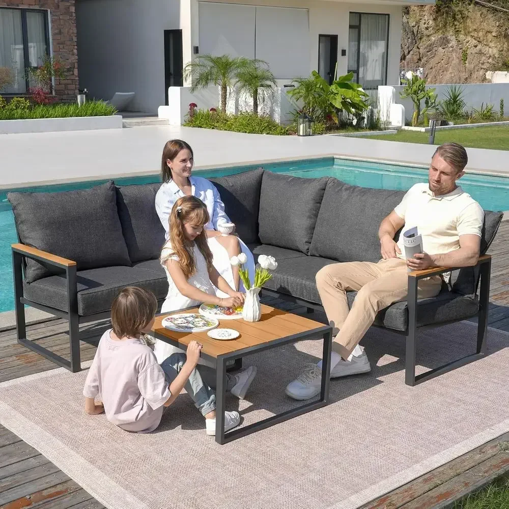 6-местный уличный угловой дива – обзор и цена Outdoor Furniture Grey