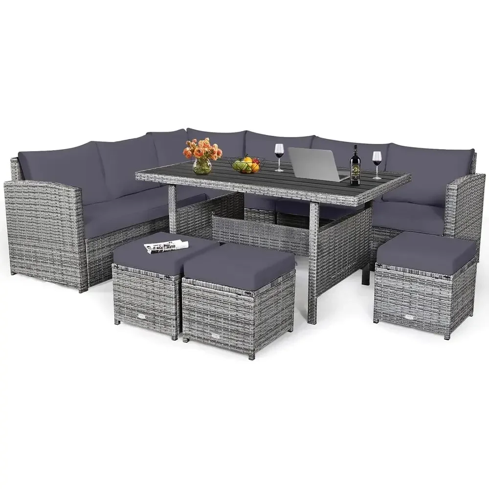 Серый 7-местный комплект садов – обзор и цена Outdoor Furniture Grey