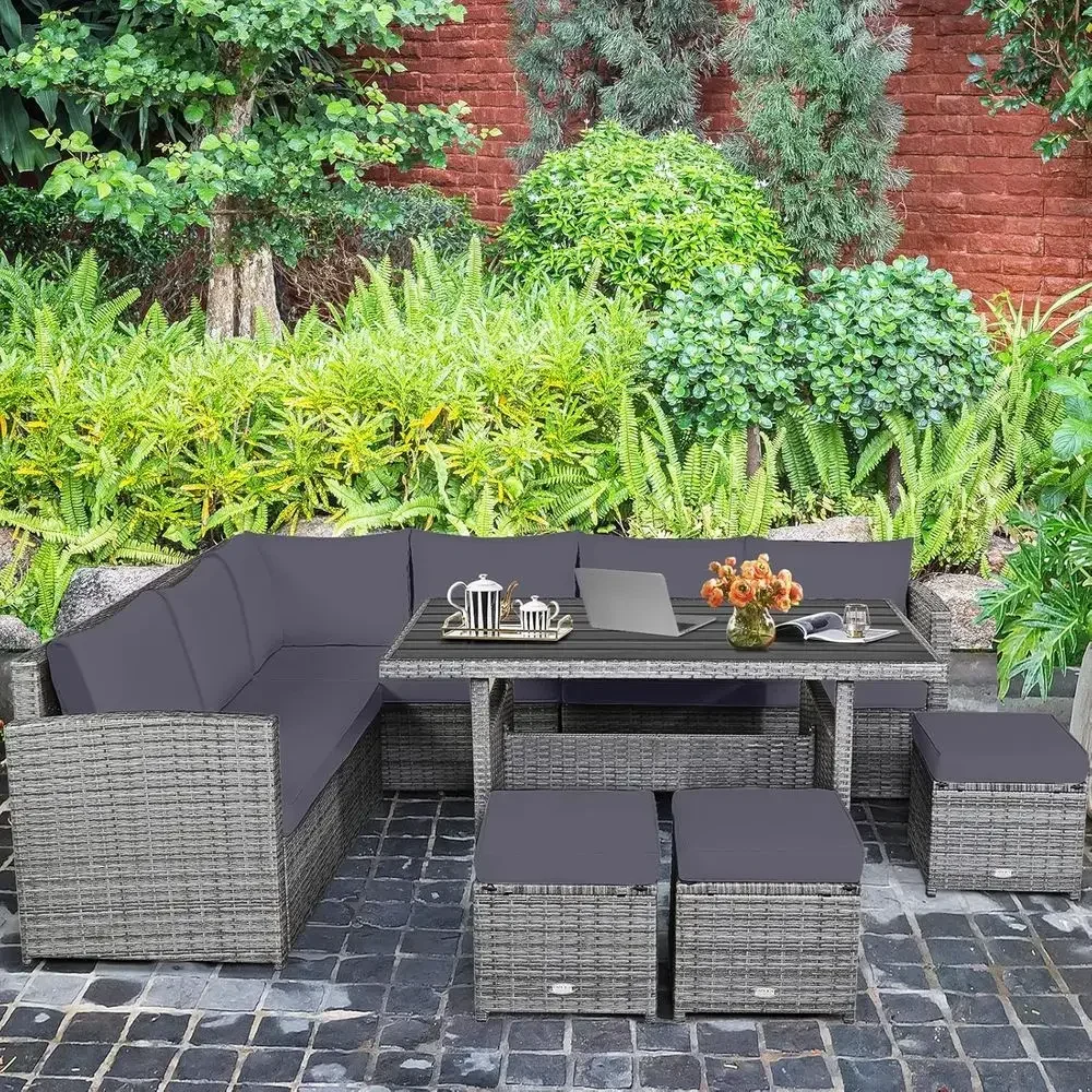 Серый 7-местный комплект садов – обзор и цена Outdoor Furniture Grey