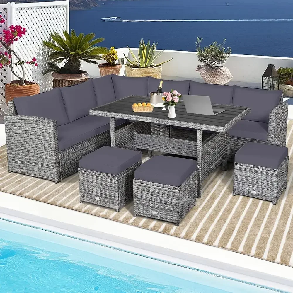 Серый 7-местный комплект садов – обзор и цена Outdoor Furniture Grey