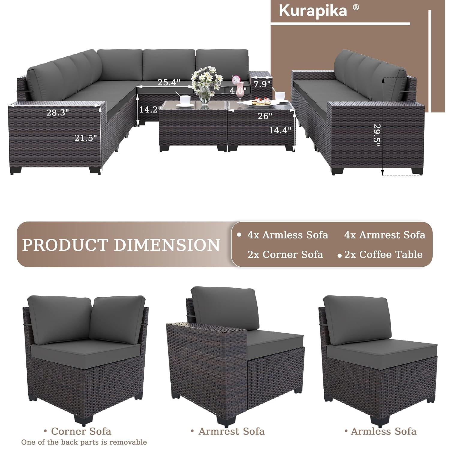 Плетеная мебель для патио из р – обзор и цена Outdoor Furniture Grey