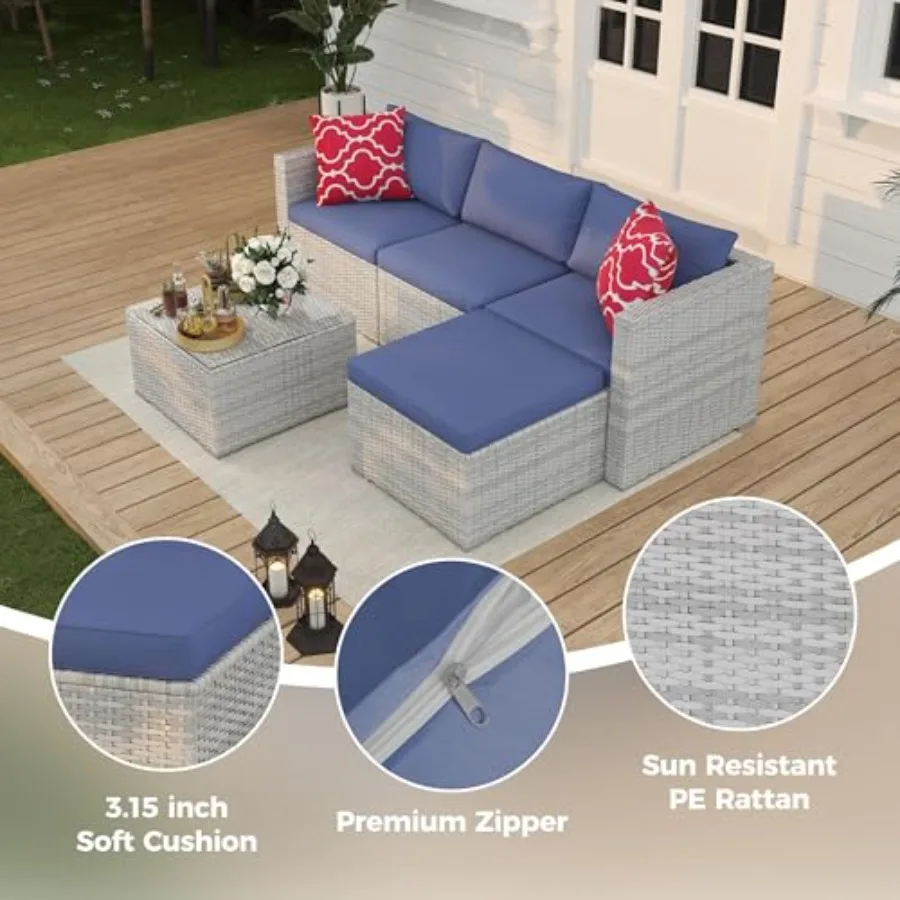5-местный комплект плетеной ме – обзор и цена Outdoor Furniture Grey