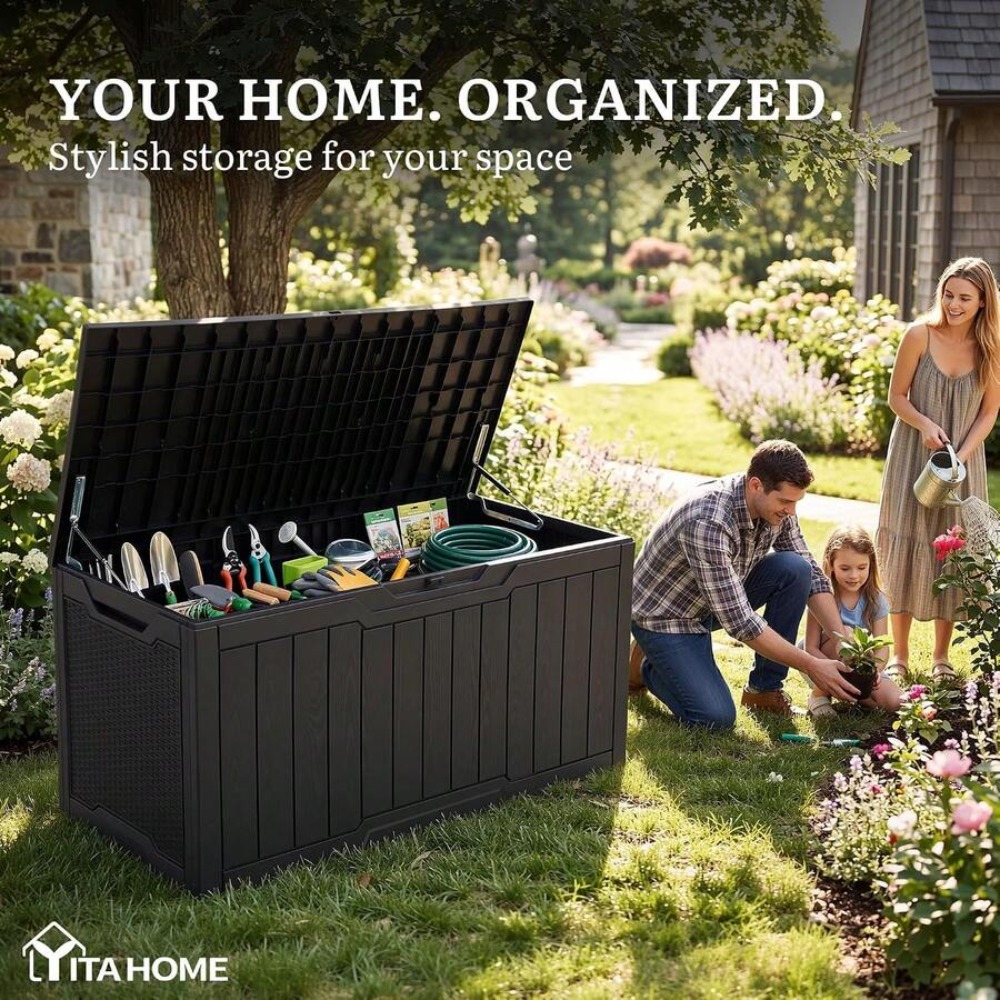 100-галлонный большой уличный  – обзор и цена Outdoor Furniture With Storage For Cushions
