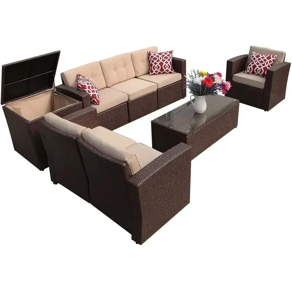 8-местный комплект садовой меб – обзор и цена Outdoor Furniture With Storage For Cushions