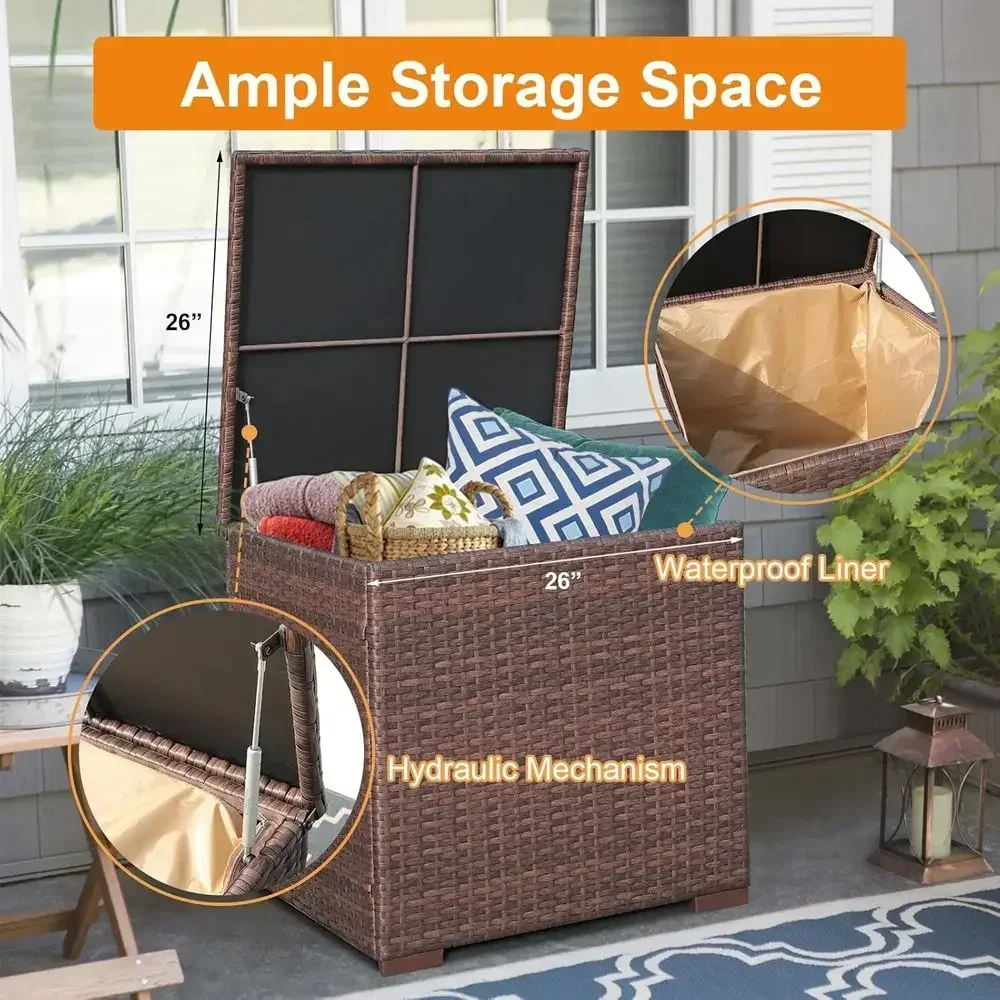 8-местный комплект садовой меб – обзор и цена Outdoor Furniture With Storage For Cushions