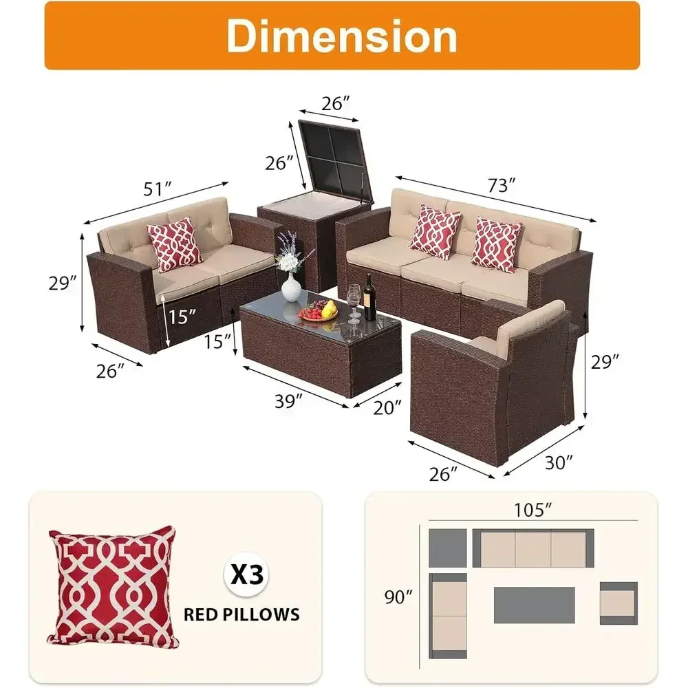 8-местный комплект садовой меб – обзор и цена Outdoor Furniture With Storage For Cushions