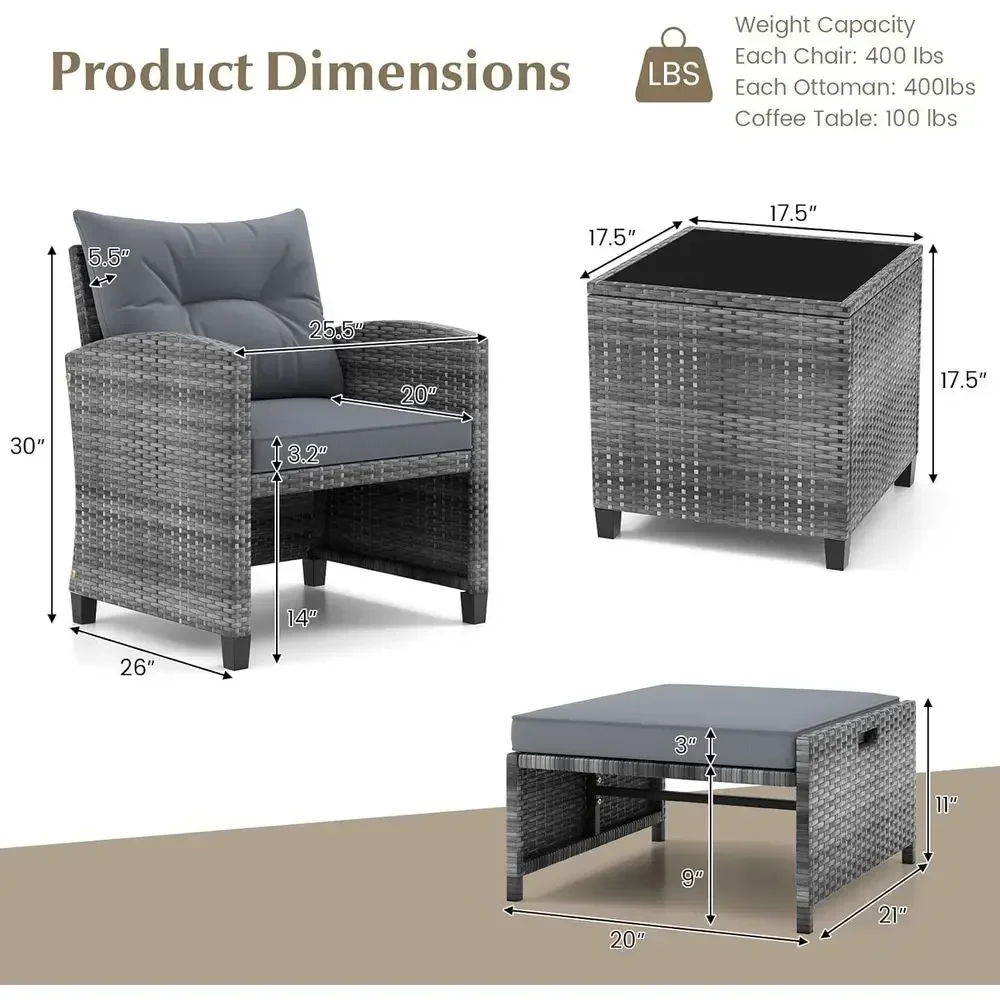 Комплект садовой плетеной мебе – обзор и цена Outdoor Furniture Grey
